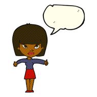 cartoon woman giving thumbs up symbol with speech bubble N39
