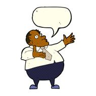 cartoon exasperated middle aged man with speech bubble N6