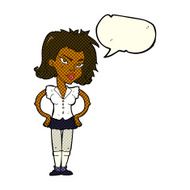 cartoon woman with hands on hips speech bubble N122