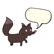 cartoon wolf cub with speech bubble N6