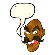 cartoon evil old man face with speech bubble N6