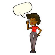 cartoon woman ignoring with speech bubble N11