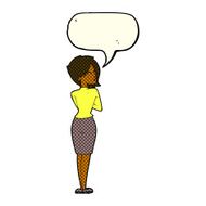 cartoon businesswoman ignoring with speech bubble N4