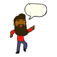 cartoon man with beard laughing and pointing speech bubble N6