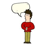 cartoon nervous man with speech bubble N77