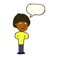 cartoon happy man with speech bubble N254