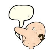 cartoon balding man with speech bubble N11