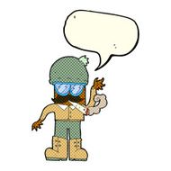 cartoon man smoking pot with speech bubble N5