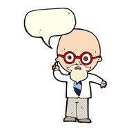 cartoon professor with speech bubble N5