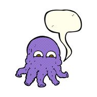 cartoon alien squid face with speech bubble N17