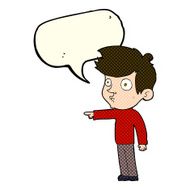 cartoon pointing boy with speech bubble N18