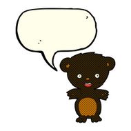 cartoon black bear with speech bubble N38