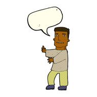 cartoon man gesturing with speech bubble N17