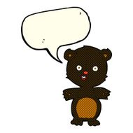cute black bear cartoon with speech bubble N5