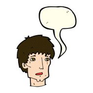 cartoon worried man with speech bubble N54