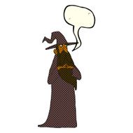 cartoon wizard with speech bubble N13