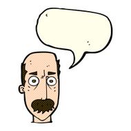 cartoon man with mustache speech bubble N47