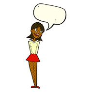cartoon happy woman with speech bubble N143