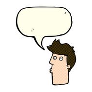 cartoon surprised man with speech bubble N77