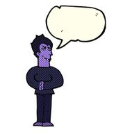 cartoon vampire with speech bubble N67