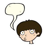 cartoon surprised boy with speech bubble N15