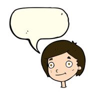 Cartoon happy boy with speech bubble N129