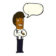 cartoon proud man with speech bubble N15