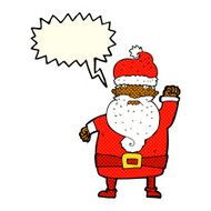 cartoon angry santa claus with speech bubble N11