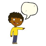 cartoon happy boy laughing with speech bubble N16