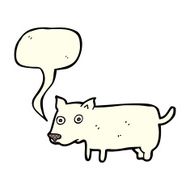 cartoon little dog with speech bubble N12