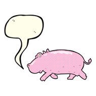 cartoon hippopotamus with speech bubble N5