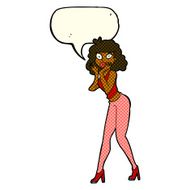 cartoon surprised woman with speech bubble N137