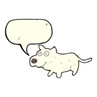 cartoon happy little dog with speech bubble N6