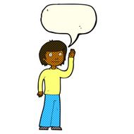 cartoon friendly boy waving with speech bubble N6