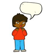 cartoon worried person with speech bubble N6