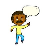 cartoon man with mustache pointing speech bubble N18