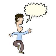cartoon shrieking man with speech bubble N6