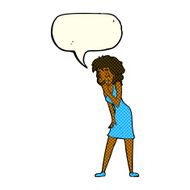 cartoon woman laughing with speech bubble N6