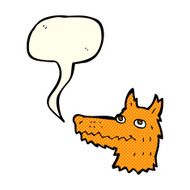 cartoon fox head with speech bubble N9