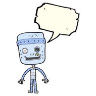 cartoon funny robot with speech bubble N43