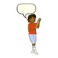 cartoon pretty punk girl with baseball bat speech bubble N6