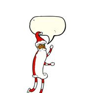 cartoon skinny santa with speech bubble N6