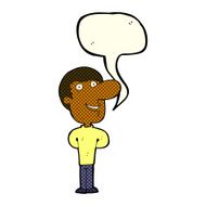 cartoon happy man with speech bubble N256