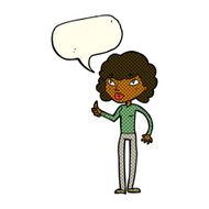 cartoon woman giving thumbs up symbol with speech bubble N40