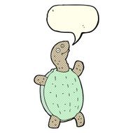 cartoon happy turtle with speech bubble N6