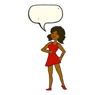 cartoon proud woman with speech bubble N15