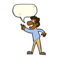 cartoon man pointing and laughing with speech bubble N17