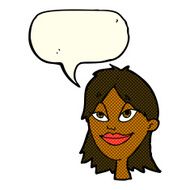 cartoon happy woman with speech bubble N144