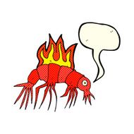 cartoon hot shrimp with speech bubble N3