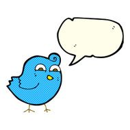 cartoon funny bird with speech bubble N6